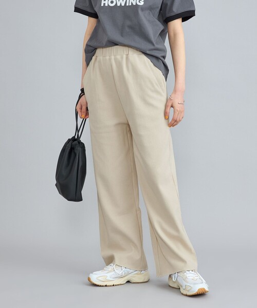 coen（コーエン） パンツ ワイドリブイージーパンツ レディース