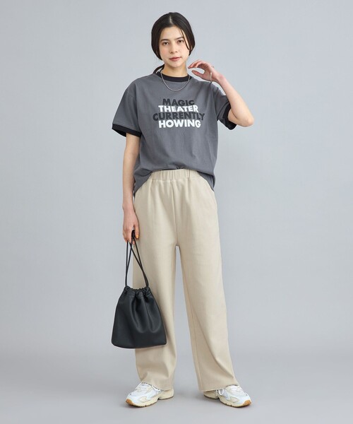 coen（コーエン） パンツ ワイドリブイージーパンツ レディース