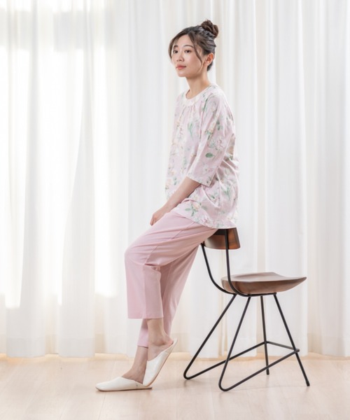 サーモンピンク　ミラショーン　パジャマ　ルームウェア mila schon パジャマ ルームウェア 「mila schon」本強撚