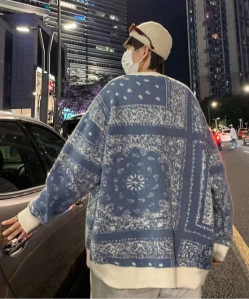 ROOP TOKYO カーディガン バンダナ柄カーディガン メンズ