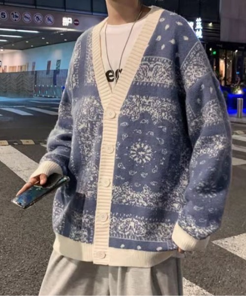 kapital バンダナ柄ビバークロングカーディガン　サックス　美品 kapital バンダナ柄ビバークロングカーディガン サックス 美品