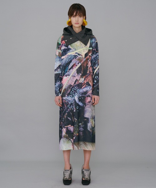 NON TOKYO 新品ワンピース NON TOKYO ワンピース PRINT RIB LONG SLEEVE ONE-PIECE