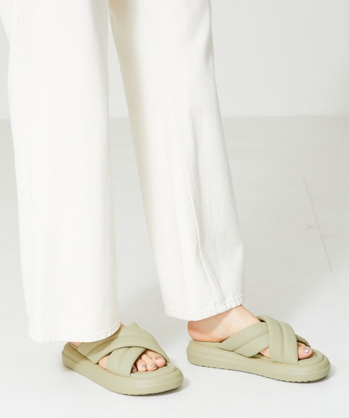 【新品未使用】サテンベージュ　 パデッドストラップサンダル ジルスチュアート シュー JILLSTUART shoe パデッドストラップ