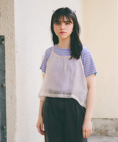 GLOBAL WORK tシャツ チビT＊シアーキャミSET/AND YUA ANY/122445  