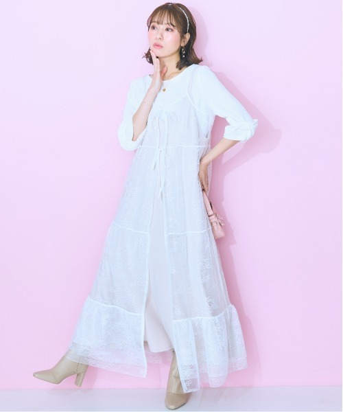 marun（マルン） ワンピース 「大きいサイズ」 レースティアードキャミ