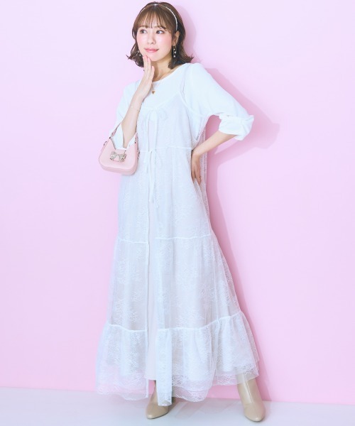 marun（マルン） ワンピース 「大きいサイズ」 レースティアードキャミ