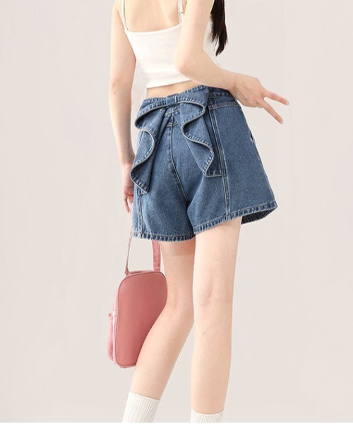 JILLSTUART デニムリボンショートパンツ gossip!ロサンゼルス ジーンズ デニム デニムパンツ リボン