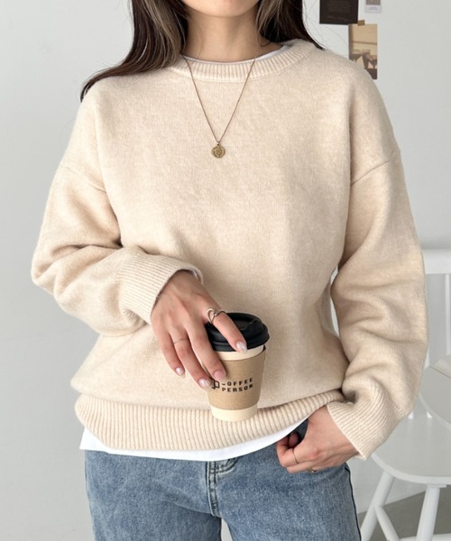 CLEA ニット セーター クルーネックシャギーニットプルオーバー