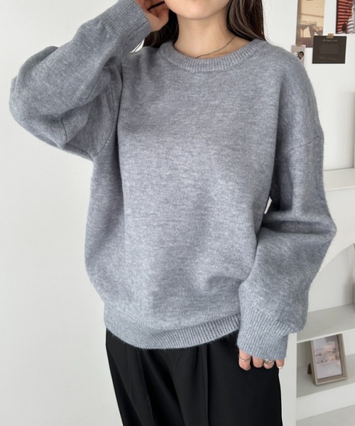CLEA ニット セーター クルーネックシャギーニットプルオーバー