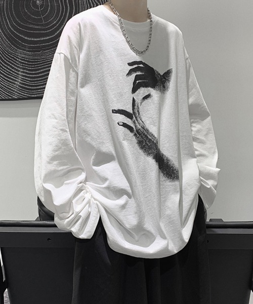 Tシャツ パンダ ルーズ かわいい ルーズシルエット L 白 ギフト NOWLE tシャツ 「NOWLE」ルーズシルエット ロゴ ロンT メンズ