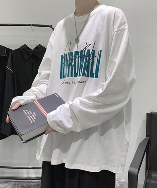 NOWLE tシャツ 「NOWLE」ルーズシルエット ロゴ ロンT メンズ