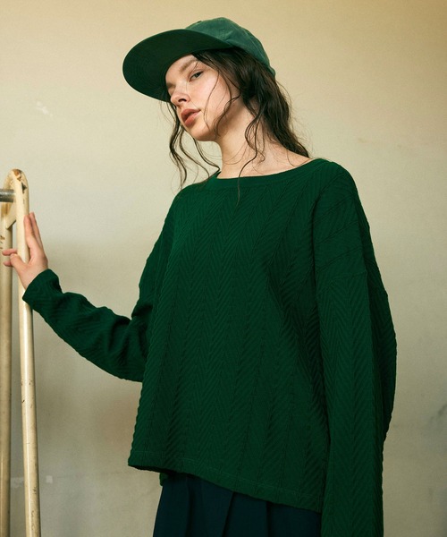 tシャツ M2328 ヘリンボン編みプルオーバー レディース