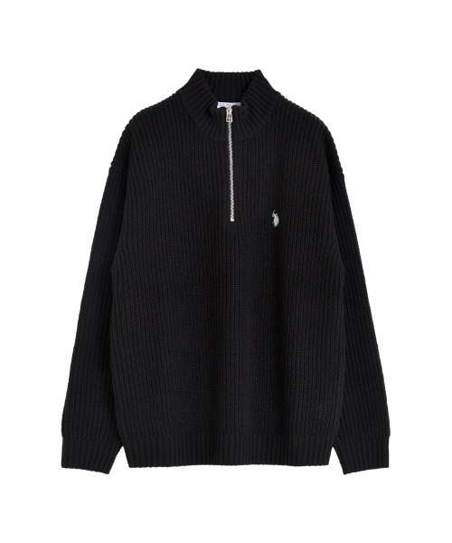 ♡新品未使用♡エピヌ ニット ロゴ ビックニット ブラック 冬 トップス ビッグシルエットが可愛い❤︎♡Éé high neck big border knit