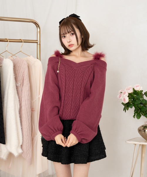 週末限定値下げbonjour diary ニットセットアップ S-LL】ほんのり甘い ふわふわニットトップス（ニット/セーター