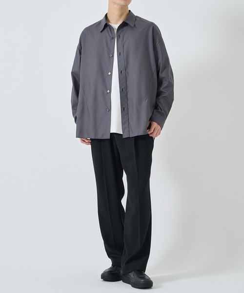 STUDIOUS（ステュディオス） シャツ COLOR STITCH SHIRTS/洗える/シワ