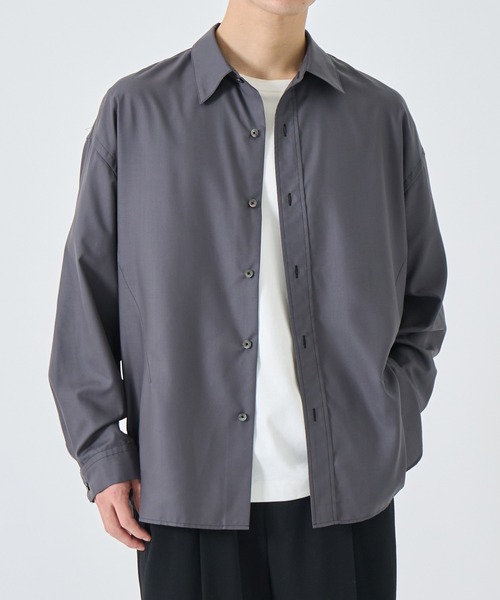 シャツ/ブラウス(長袖/七分) Todayful Bandcollar Stitch Shirts レディス 開襟七分袖ブラウス FB4039L－8 ネイビー| 作業服