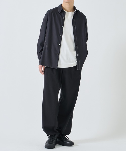 STUDIOUS（ステュディオス） シャツ COLOR STITCH SHIRTS/洗える/シワ