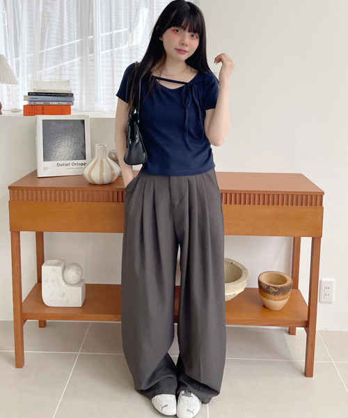 Ada. tシャツ 半袖 フロントリボン 半袖Tシャツ レディース