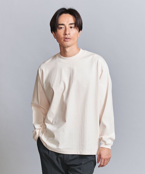 新品・未使用 BEAUTY&YOUTH クルーネック カットソー ミックス ダブルフェイス モックネック カットソー