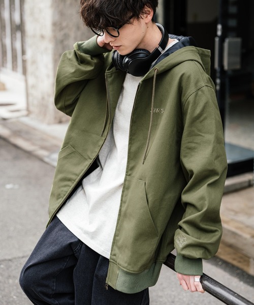 ダークグレー ジッパー付きジャケット 今期 新品 zara フード付きテクスチャボンバージャケット