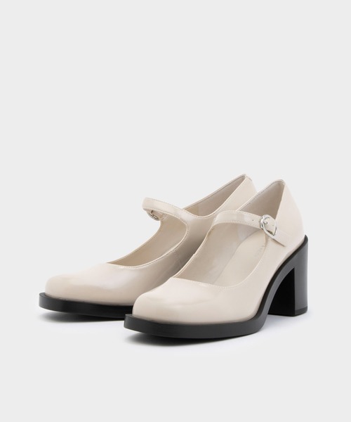 Nine West ブロックヒール メリージェーン Prix パンプス CHARLES ＆ KEITH パンプス ダブルストラップブロックヒール