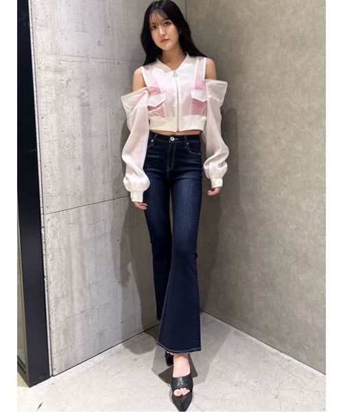 【新品タグ付き】GYDA ハイウエストBASICフレアデニムパンツ GYDA ジーンズ デニム デニムパンツ ハイウエストBASICフレア