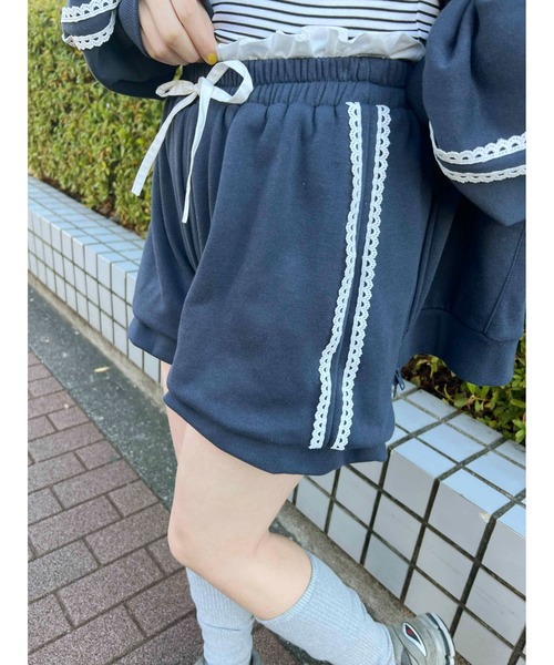 WC パンツ 「2025春夏新作」レースラインバルーンショートパンツ