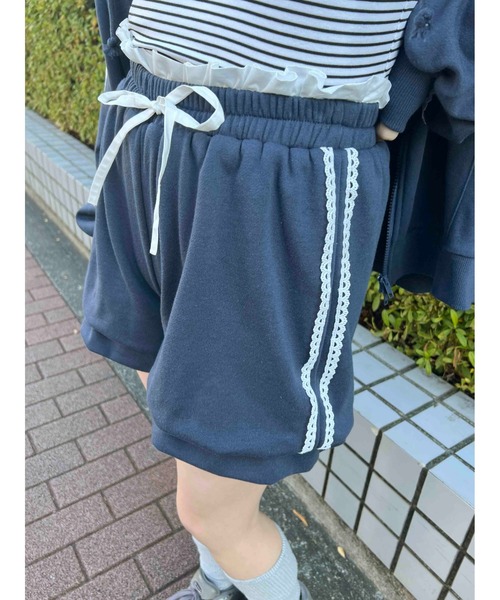 open yy グレー バルーンショートパンツ 未使用タグ付き セール】【2025☆春夏新作】レースラインバルーンショートパンツ