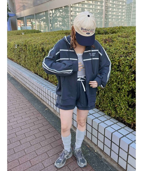 ★3/5まで値下げ★ アキロンコラボ バルーンショートパンツ FOREVER21 パンツ 「2025SS」ラインバルーンショートパンツ