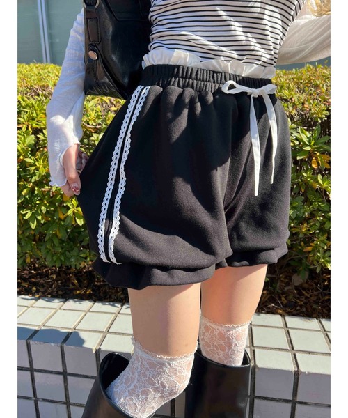 WC パンツ 「2025春夏新作」レースラインバルーンショートパンツ