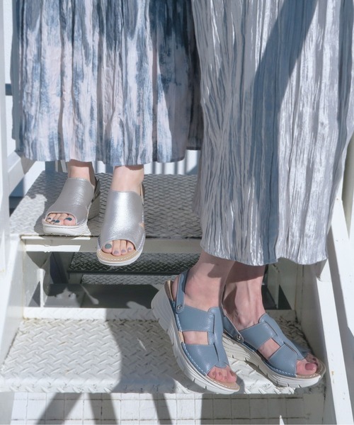 サンダル・ミュール Lucrezia Sand & Blue Suede enchanted サンダル 本革2WAYミュールスリングバックサンダル