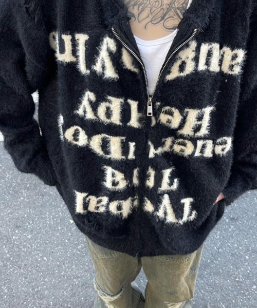 「Ressaca」 ニットパーカー XX-LARGE ブラック レディース_画像4