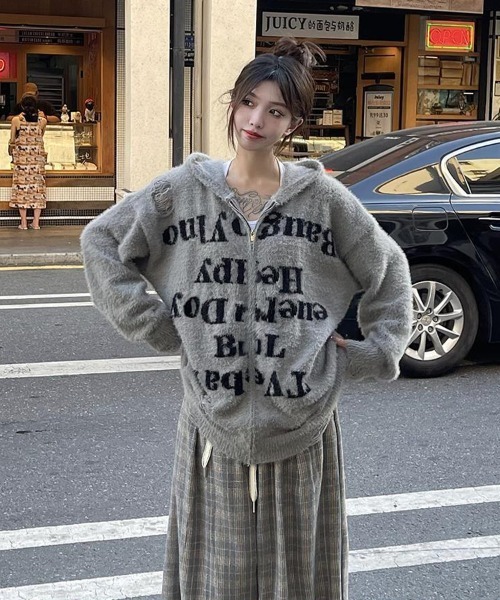 「Ressaca」 ニットパーカー XX-LARGE ブラック レディース_画像6