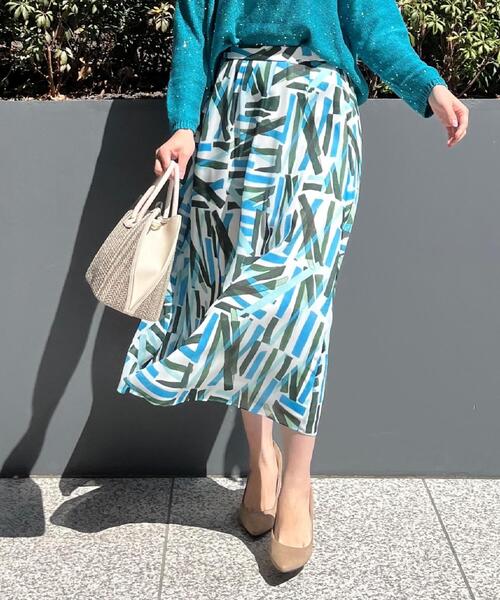 クード シャンス（COUP DE CHANCE）/【洗える／ウエストゴム】柄スカート COUP DE CHANCE（クードシャンス） スカート 「洗える／ウエストゴム