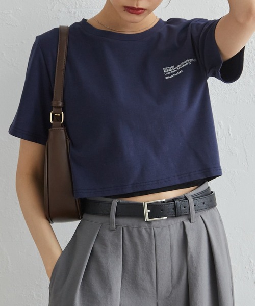 solleim（ソルレム） tシャツ クロップド刺繍Tシャツ レディース