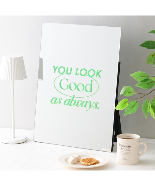 Francfranc（フランフラン） 鏡 グラフィック ウォールミラー グリーン