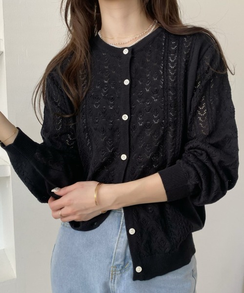 「Eclat one」 ニットカーディガン FREE ベージュ レディース_画像5