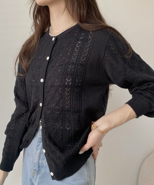 「Eclat one」 ニットカーディガン FREE ベージュ レディース_画像6