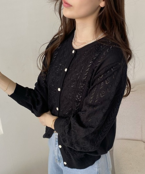 「Eclat one」 ニットカーディガン FREE ベージュ レディース_画像7