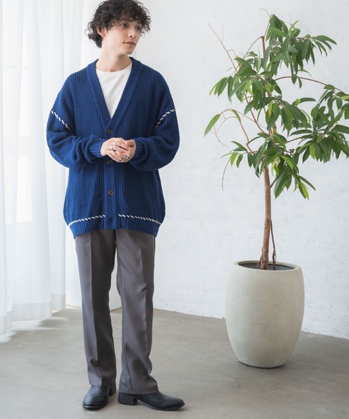 「WEGO」 ニットカーディガン LARGE ブラック メンズ_画像6