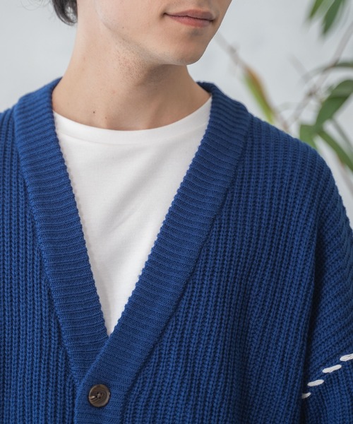 「WEGO」 ニットカーディガン LARGE ブラック メンズ_画像7