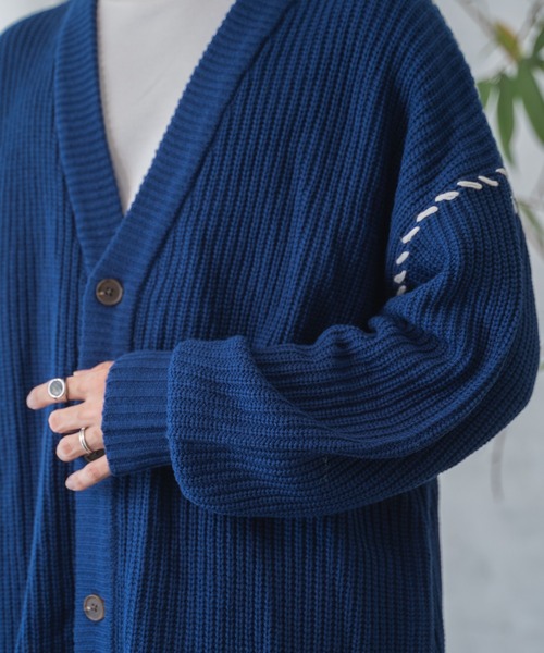 「WEGO」 ニットカーディガン LARGE ブラック メンズ_画像8