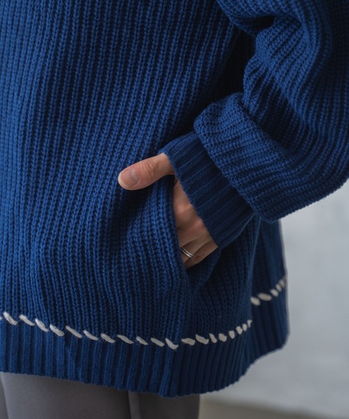 「WEGO」 ニットカーディガン LARGE ブラック メンズ_画像9