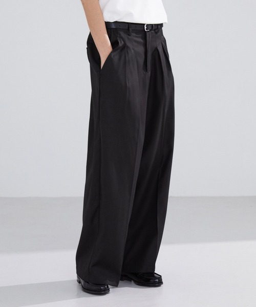 LUENNA スラックス 「LUENNA」Wide-Leg Two-Tuck Slacks / ワイド