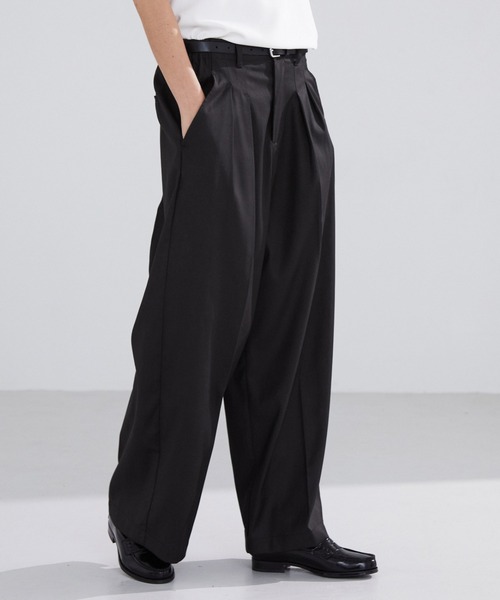 LUENNA スラックス 「LUENNA」Wide-Leg Two-Tuck Slacks / ワイド