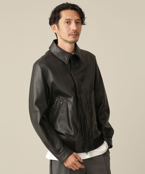 NANO universe（ナノ・ユニバース） レザーブルゾン L ブラック メンズ