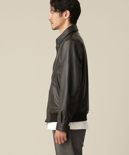 NANO UNIVERSE ブラック　羊レザージャケット L NANO universe（ナノ・ユニバース） レザージャケット L ブラック