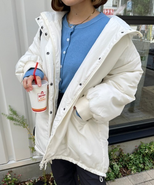 「nemne store」 マウンテンパーカー フリー オフホワイト レディース_画像2