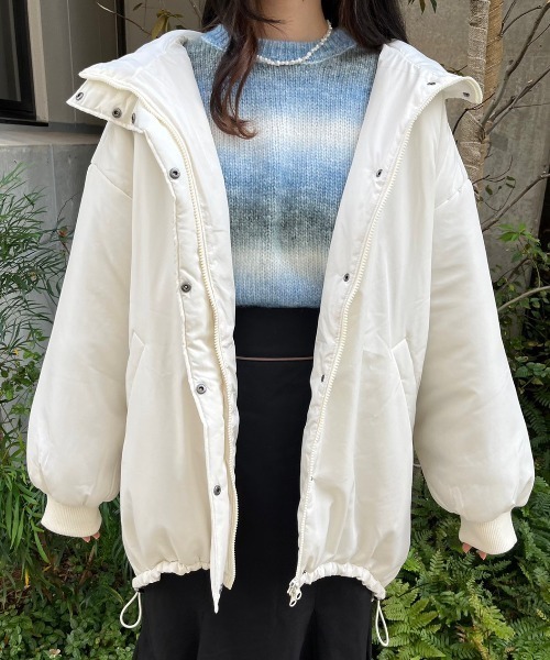 「nemne store」 マウンテンパーカー フリー オフホワイト レディース_画像8