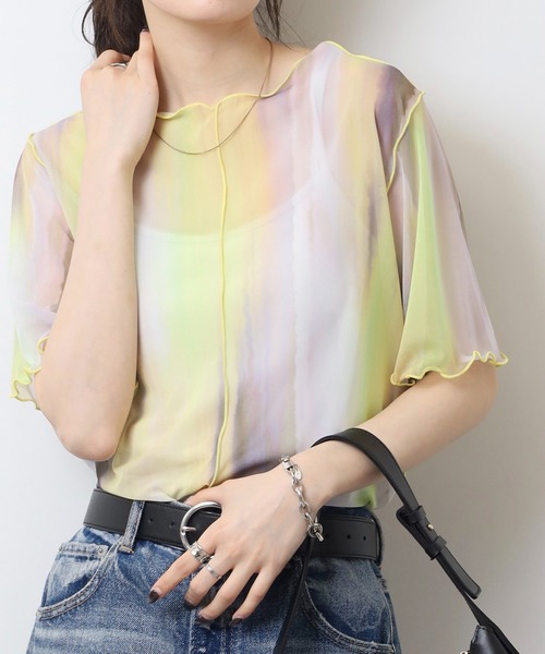 tシャツ A.N.L グラデーションチュールメロウプルオーバー レディース